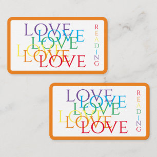 RAINBOW LIEBE Lesezeichen - 3.5x2 Karte / Orange