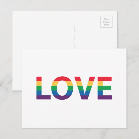Rainbow Liebe Letters Postkarte (Vorne/Hinten)
