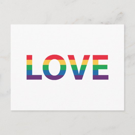 Rainbow Liebe Letters Postkarte (Vorderseite)