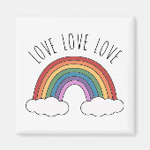Rainbow Liebe Liebe Liebe Magnet (Vorne)