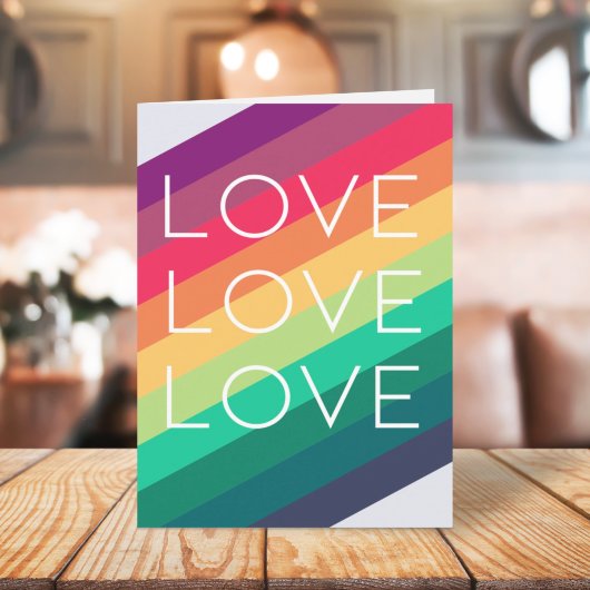 Rainbow | Liebe Liebe Liebe Moderne, stilvolle LGB Karte