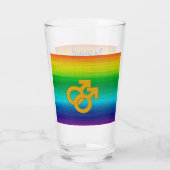 Rainbow Liebe Man Glas (Rückseite)