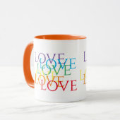 RAINBOW LIEBE Orange Combo Tasse (Vorderseite Links)