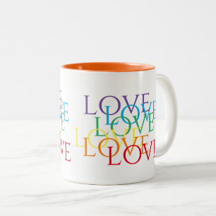 RAINBOW LIEBE Orange Zwei-Tonen-Tasse Zweifarbige Tasse