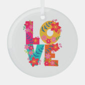 Rainbow-Liebe Ornament Aus Glas (Vorderseite)