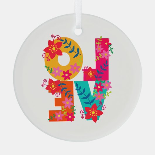 Rainbow-Liebe Ornament Aus Glas (Rückseite)