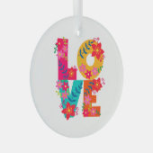 Rainbow-Liebe Ornament Aus Glas (Vorderseite Rechts)