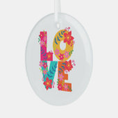 Rainbow-Liebe Ornament Aus Glas (Vorderseite links)