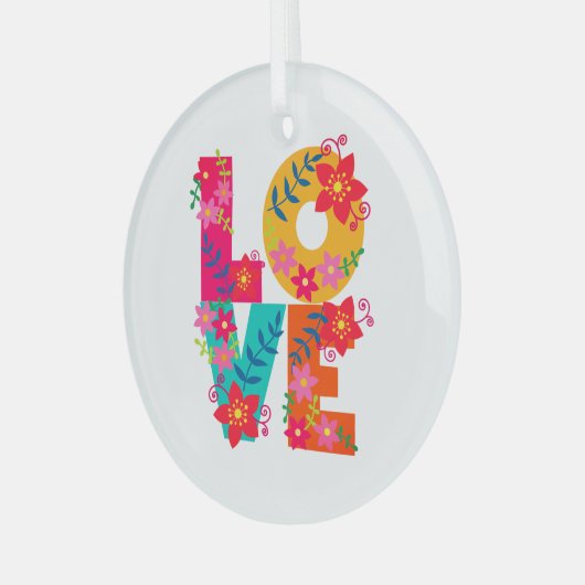 Rainbow-Liebe Ornament Aus Glas (Vorderseite links)