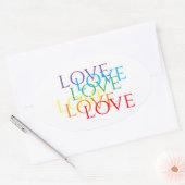 RAINBOW LIEBE Oval Stickers (Umschlag)