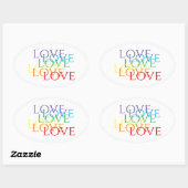 RAINBOW LIEBE Oval Stickers (Blatt)