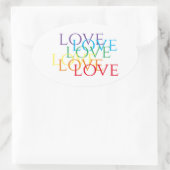 RAINBOW LIEBE Oval Stickers (Tasche)