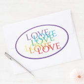 RAINBOW LIEBE Oval Stickers / Lila (Umschlag)