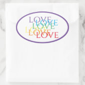 RAINBOW LIEBE Oval Stickers / Lila (Tasche)