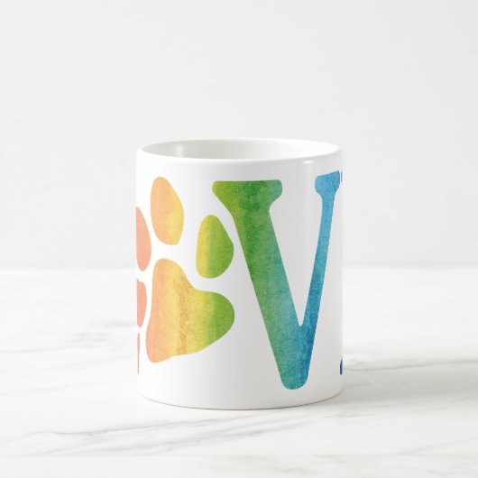 Rainbow Liebe Paw Kaffeetasse (Mittel)