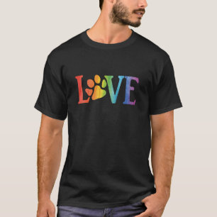 Rainbow Liebe Paw T-Shirt