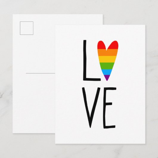 Rainbow-Liebe Postkarte (Vorne/Hinten)