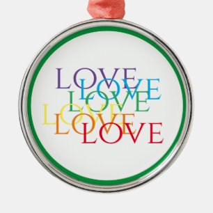 RAINBOW LIEBE Premium Runde Ornamente - Grün