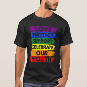 Rainbow Liebe Protect Support Youth LGBTQ T-Shirt