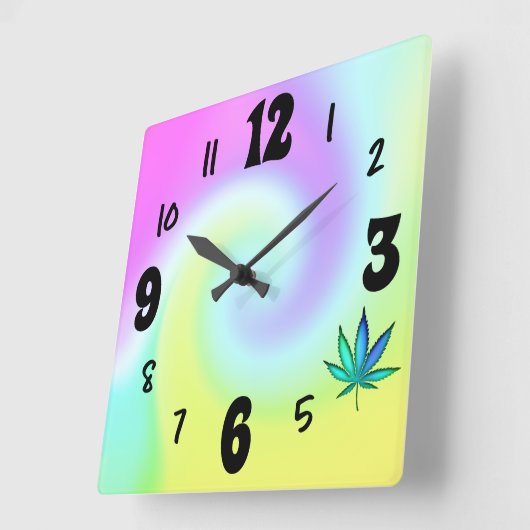 Rainbow-Liebe Quadratische Wanduhr (Winkel)