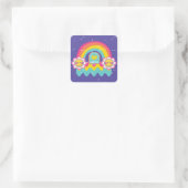 Rainbow-Liebe Quadratischer Aufkleber (Tasche)