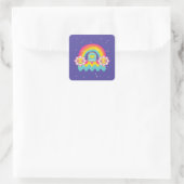 Rainbow-Liebe Quadratischer Aufkleber (Tasche)