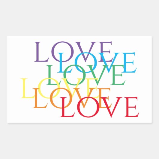 RAINBOW LIEBE Rectangle Stickers (Vorderseite)