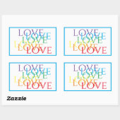 RAINBOW LIEBE Rectangle Stickers / Blue (Blatt)