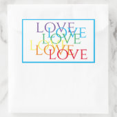 RAINBOW LIEBE Rectangle Stickers / Blue (Tasche)