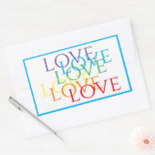 RAINBOW LIEBE Rectangle Stickers / Blue (Umschlag)