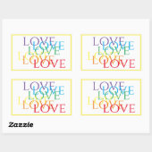 RAINBOW LIEBE Rectangle Stickers / Gelb (Blatt)
