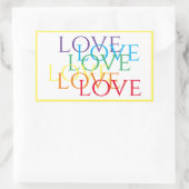 RAINBOW LIEBE Rectangle Stickers / Gelb (Tasche)