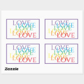 RAINBOW LIEBE Rectangle Stickers / Lila (Blatt)