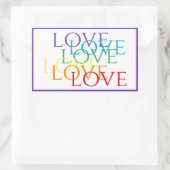 RAINBOW LIEBE Rectangle Stickers / Lila (Tasche)