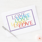 RAINBOW LIEBE Rectangle Stickers / Lila (Umschlag)