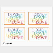 RAINBOW-LIEBE-Rectangle-Stickers / Orange Rechteckiger Aufkleber (Blatt)