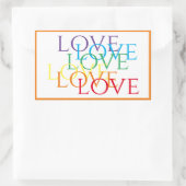 RAINBOW-LIEBE-Rectangle-Stickers / Orange Rechteckiger Aufkleber (Tasche)