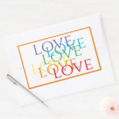 RAINBOW-LIEBE-Rectangle-Stickers / Orange Rechteckiger Aufkleber (Umschlag)