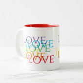 RAINBOW LIEBE Red Two-Tone Tasse (Vorderseite Links)