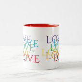 RAINBOW LIEBE Red Two-Tone Tasse (Mittel)