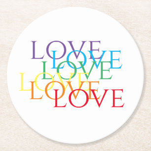 RAINBOW LIEBE Round Paper Untersetzer