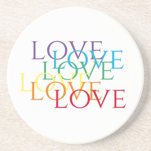 RAINBOW LIEBE Sandstone Untersetzer (Vorne)