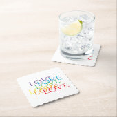 RAINBOW LIEBE Scalloped Square Paper Untersetzer (Vor Ort)