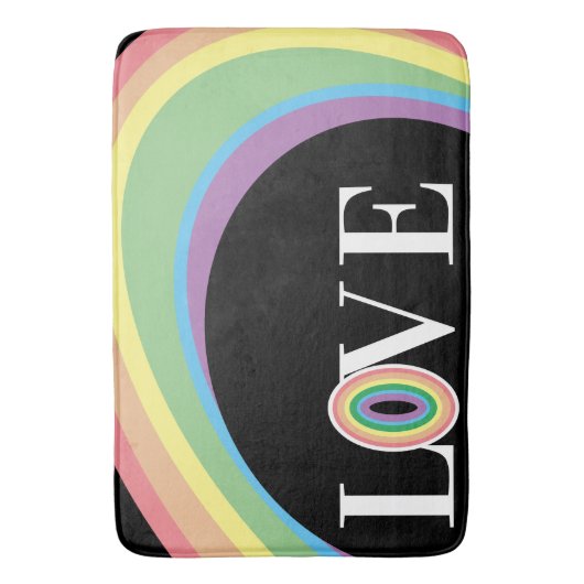 RAINBOW LIEBE Schwarz-weiß Bath Mat Badematte (Vorderseite Vertikal)