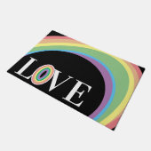 RAINBOW LIEBE Schwarz-weiß Bath Mat Fußmatte (Schrägansicht)