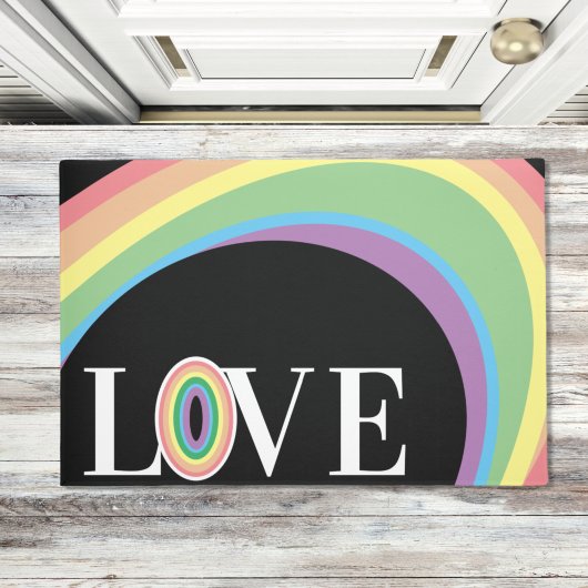 RAINBOW LIEBE Schwarz-weiß Bath Mat Fußmatte