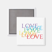 RAINBOW LIEBE Square Magnet (Vorderseite/Rückseite)