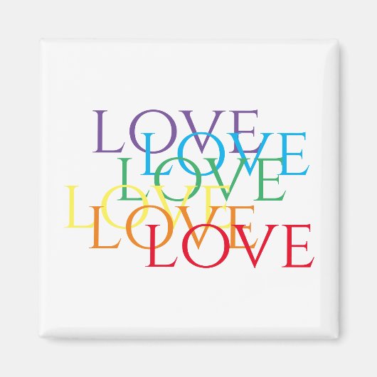 RAINBOW LIEBE Square Magnet (Vorne)