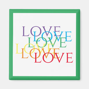 RAINBOW LIEBE Square Magnet / Green