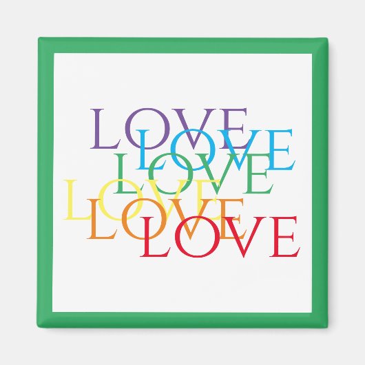 RAINBOW LIEBE Square Magnet / Green (Vorne)